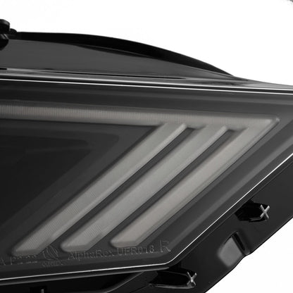 AlphaRex 18-23 Ford Mustang NOVA-Series LED Projector Headlights Black