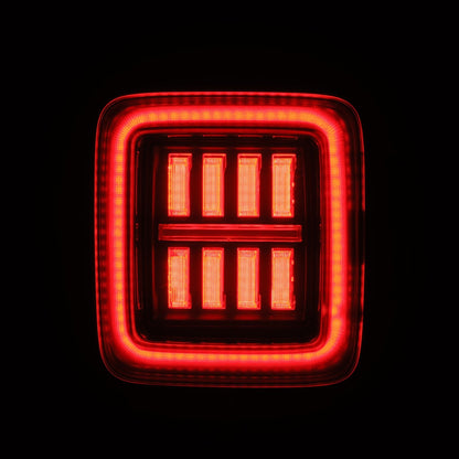 AlphaRex 2018+ Jeep Wrangler JL NOVA-Series Prismatic LED Tail Lights - Black/Red