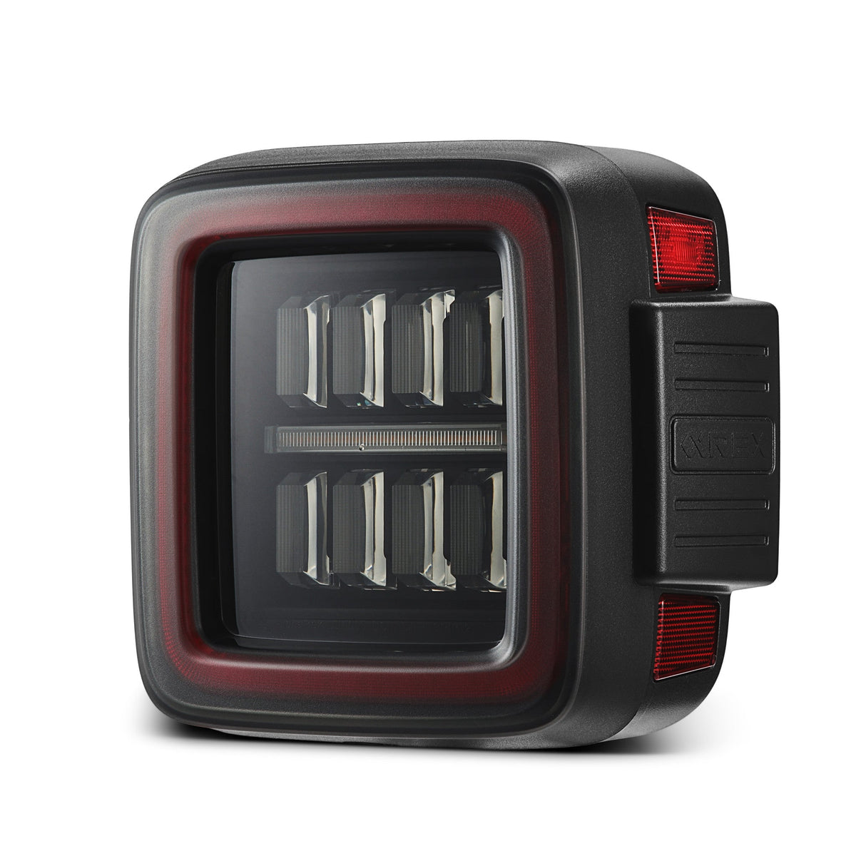 AlphaRex 2018+ Jeep Wrangler JL NOVA-Series Prismatic LED Tail Lights - Black/Red
