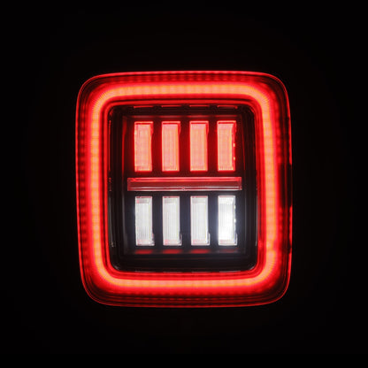 AlphaRex 2018+ Jeep Wrangler JL NOVA-Series Prismatic LED Tail Lights - Black/Red