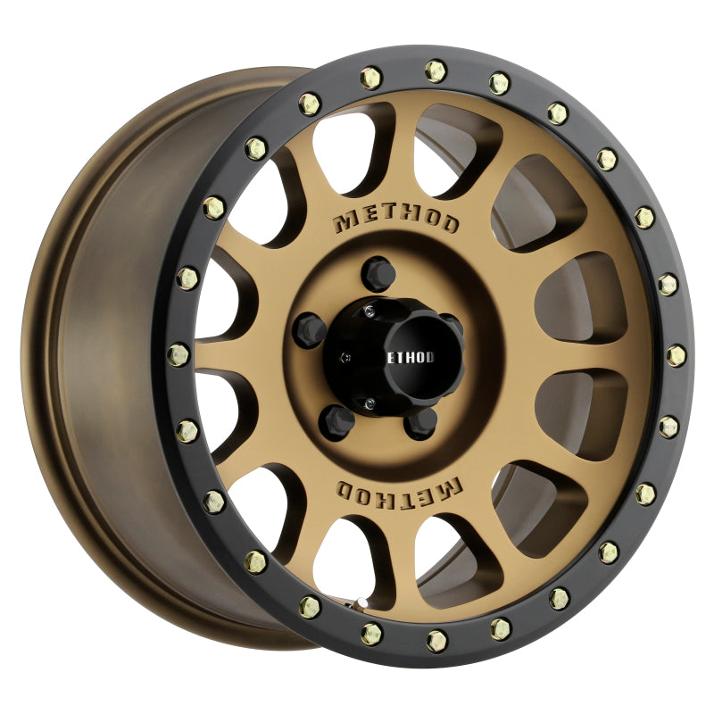 (set of 4) Method MR305 NV Bronze - Matte Black Lip | 18x9" +25mm | 5x150mm Wheel