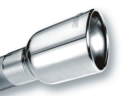 Borla 2.5in Inlet 4.25x3.5in Oval Rolled Angle-Cut SS Exhaust Tip w/Clamp | Universal (20155)