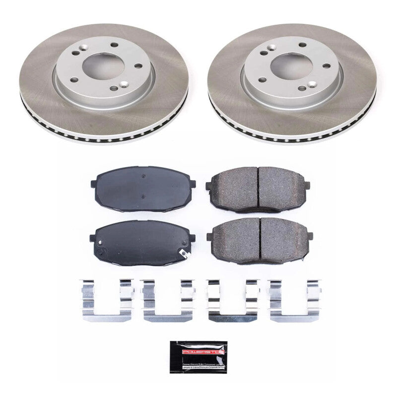 PowerStop 14-16 Kia Soul Front Semi-Coated Rotor Kit (SC6946)