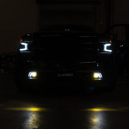 AlphaRex 19-23 Chevrolet Silverado 1500/19-23 Chevrolet Silverado 2500HD/3500HD DoubleTap Dual Color LED Projector Fog Lights