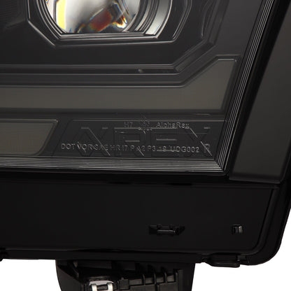 AlphaRex 19-24 Ram 1500 (MK II 2500 Style) PRO-Series Halogen Projector Headlights Alpha-Black