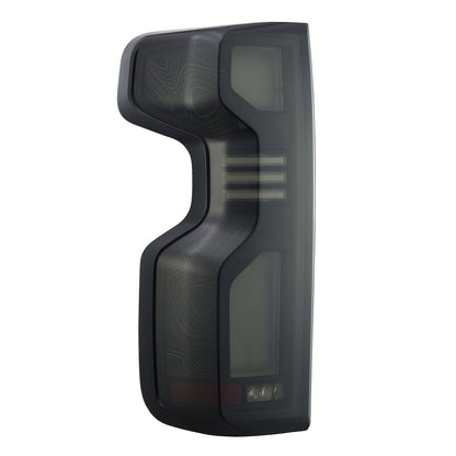 AlphaRex 19+Cheverolet 1500/2500HD/3500HD Silverado Luxx Series LED TailLights Alpha-Black Top-Etch