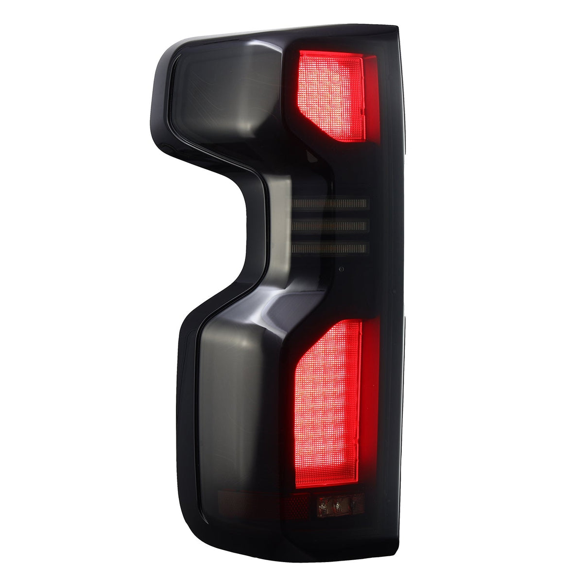AlphaRex 19+Cheverolet 1500/2500HD/3500HD Silverado Luxx Series LED TailLights Alpha-Black Top-Etch