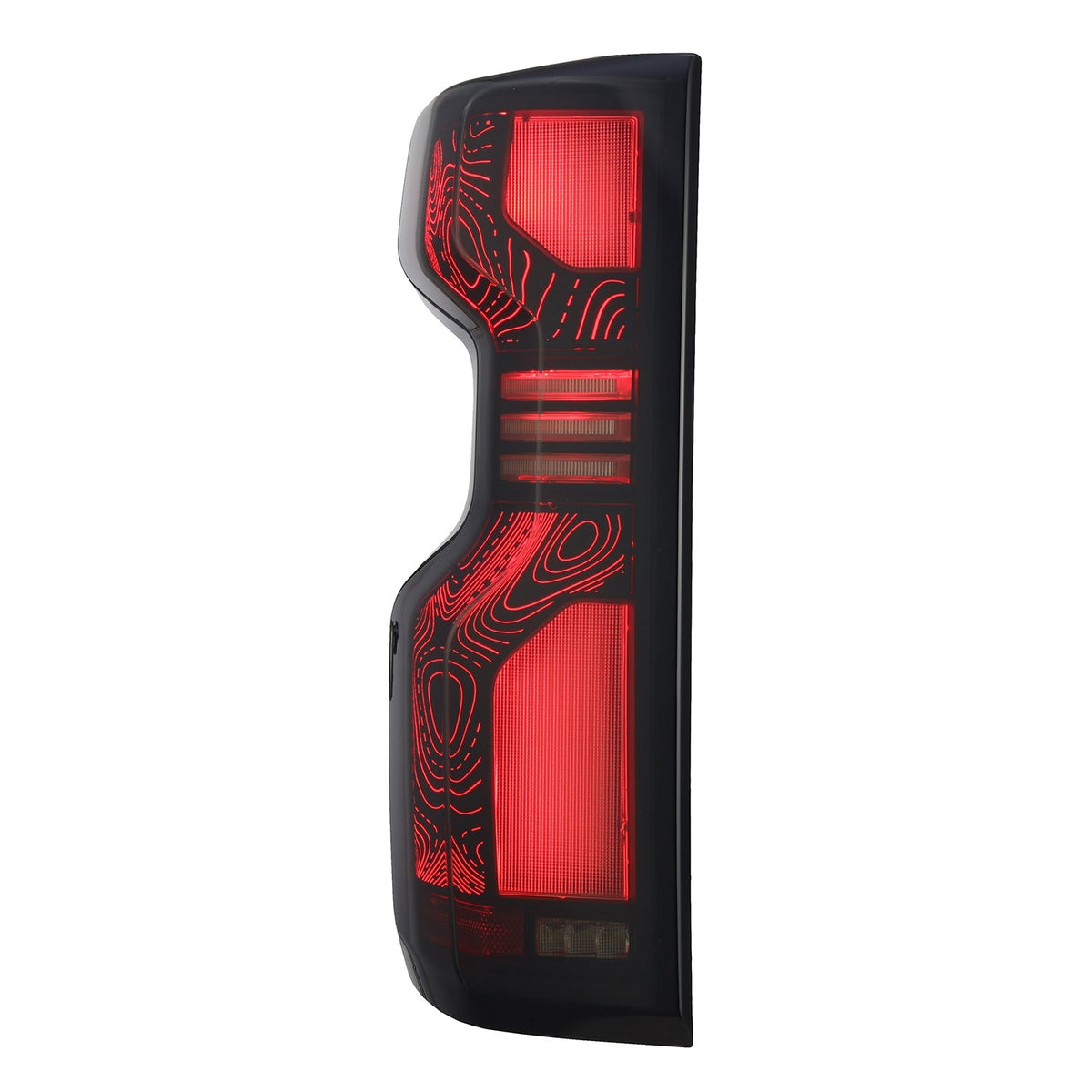 AlphaRex 19+Cheverolet 1500/2500HD/3500HD Silverado Luxx Series LED TailLights Alpha-Black Top-Etch