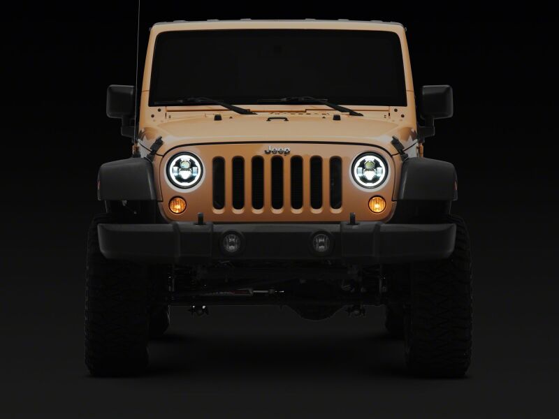 Raxiom 07-18 Jeep Wrangler Axial 7-Inch LED Headlights w/ DRL Black Housing (J178741)