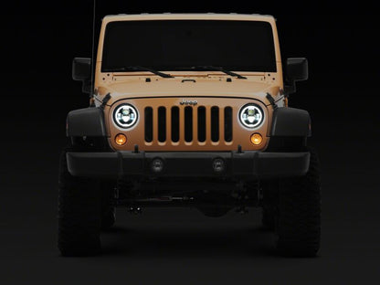 Raxiom 07-18 Jeep Wrangler Axial 7-Inch LED Headlights w/ DRL Black Housing (J178741)
