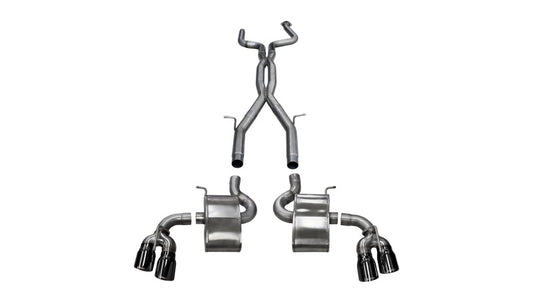 Corsa 2.75in Xtreme+ Dual Rear Exit Cat-Back Exhaust w/ Single 4.5in Black PVD Tips | Chevy Camaro SS (16-18) (14771BLK)