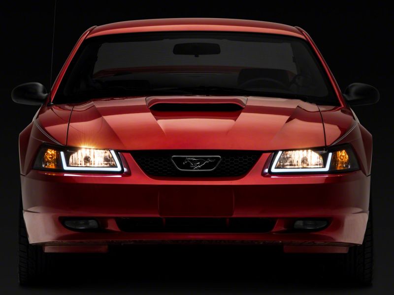 Raxiom 99-04 Ford Mustang Axial Headlights w/ LED Bar Blk (422712)