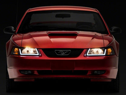 Raxiom 99-04 Ford Mustang Axial Headlights w/ LED Bar Blk (422712)