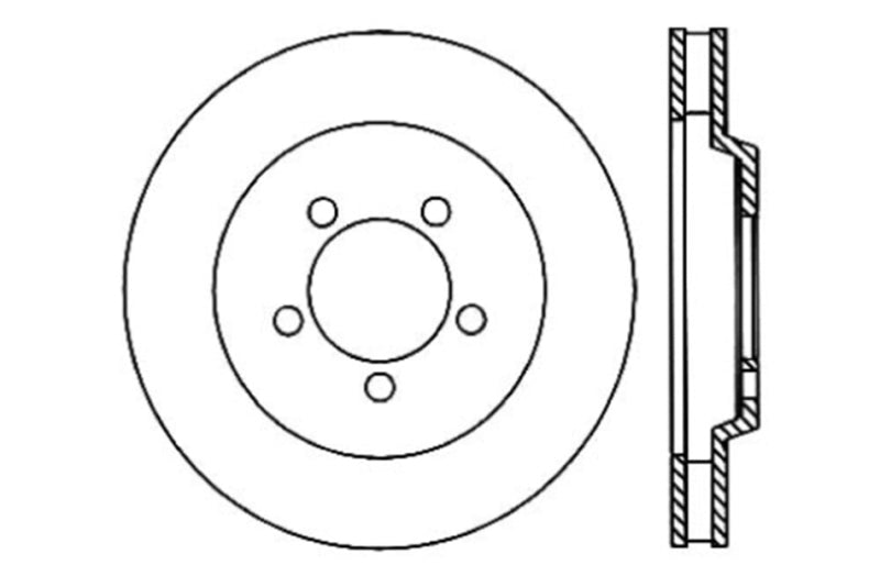 StopTech 128.61086R Sport Cross-Drilled Disc Brake Rotor for 05-12 Mustang