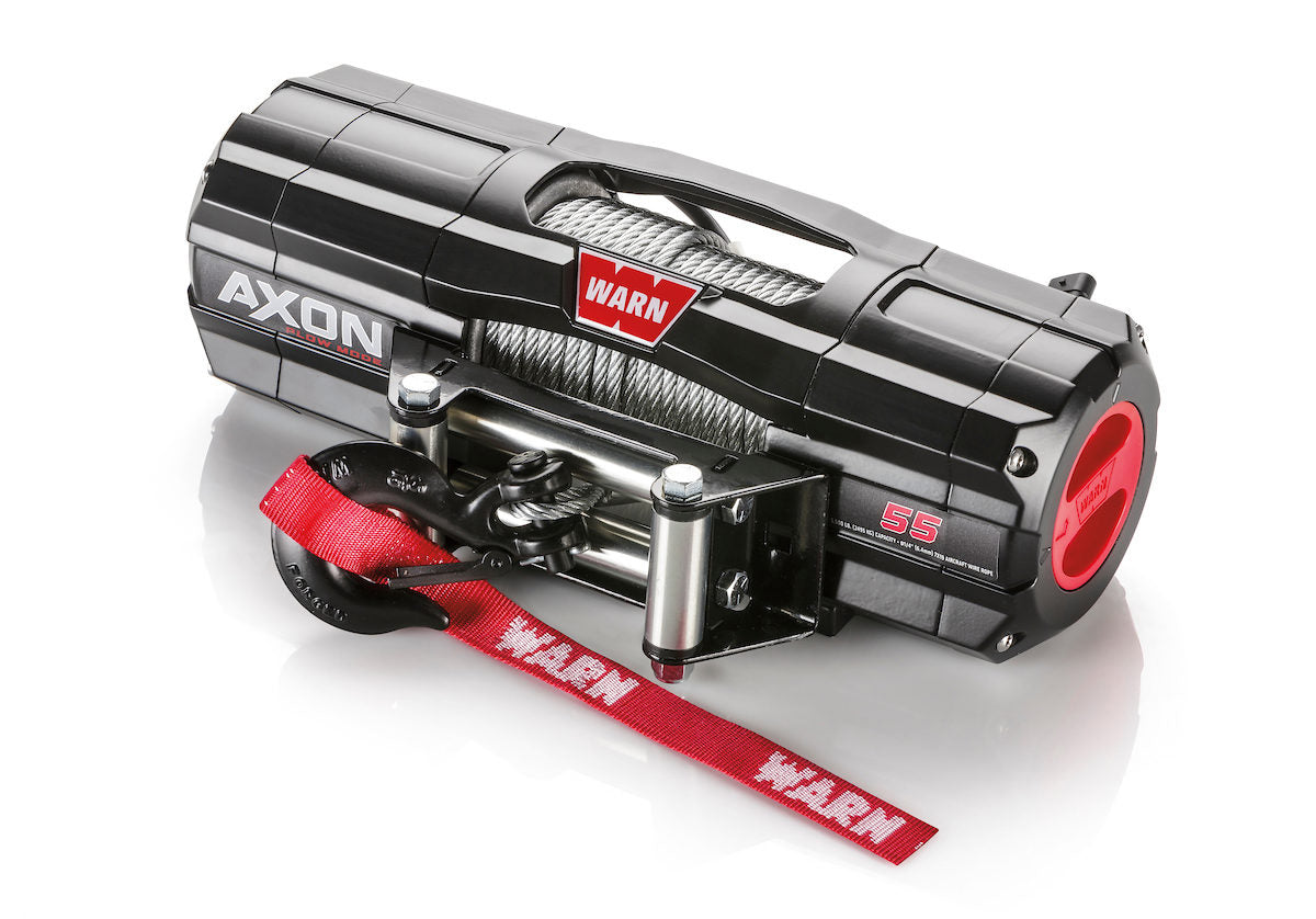WARN 110255 AXON 55 ATV UTV Quad Winch 5500 Lb 50' 1/4" Cable Plow Mode Fairlead
