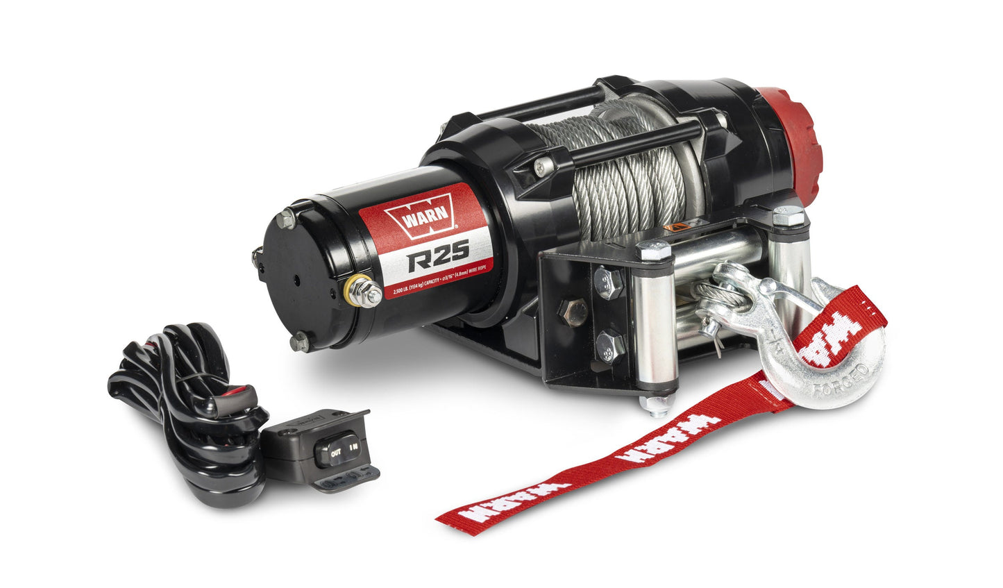 WARN 110025 R25 ATV UTV Quad Winch 2500 Lb 50' 3/16 Cable Roller Fairlead