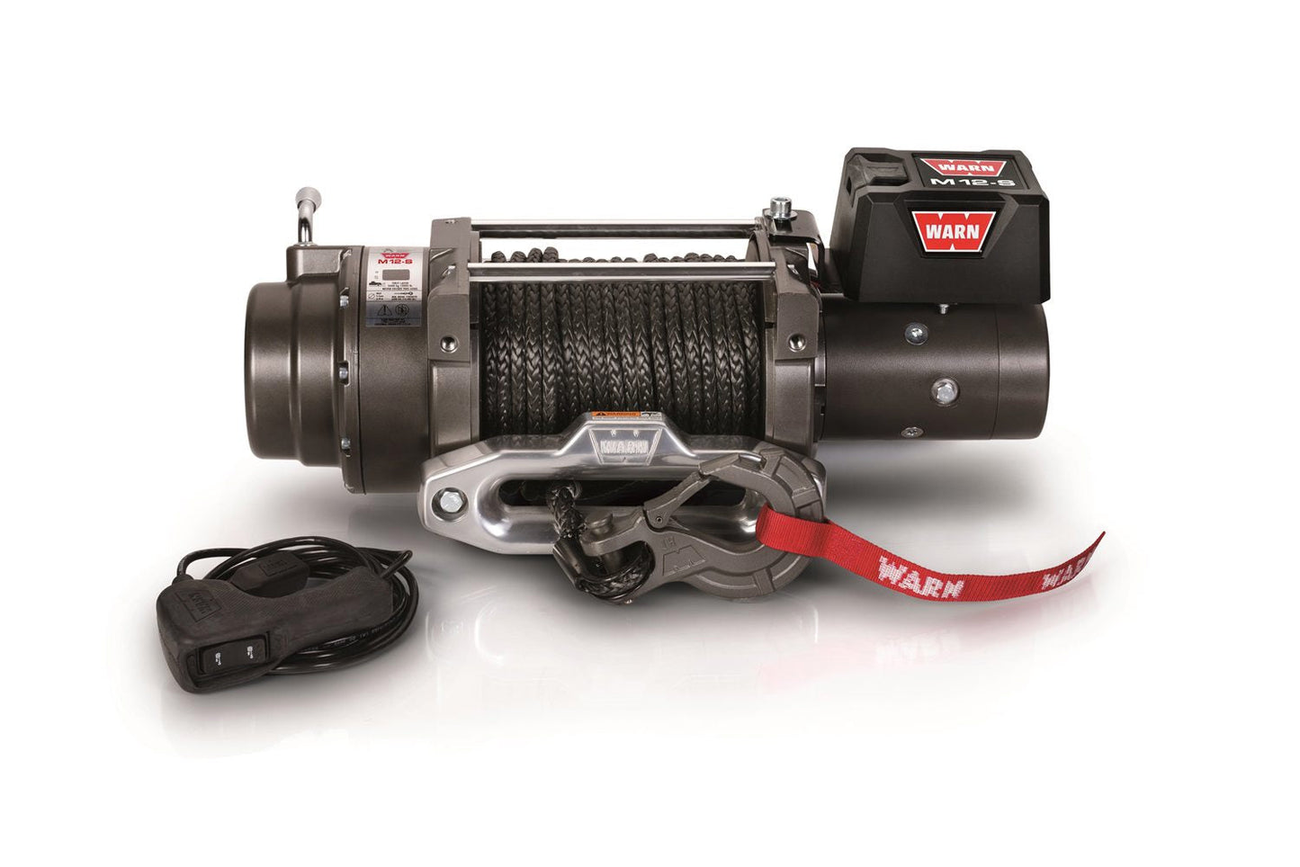WARN 97720 M12-S 12000 lb Winch 100' 3/8 Spydra Synthetic Rope Heavy Series