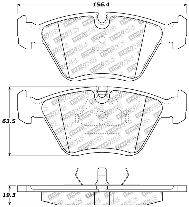 StopTech Front Brake Pads | BMW M3 (95-99) / M3 E46 (01-07) / M5 (89-93) / Z3 M (98-02) / 530 (93-95) (309.03940)
