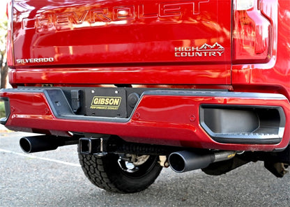 Gibson Black Elite 2.5in Dual Split Exhaust | Chevrolet Silverado 6.6L (20-21) (65713B)