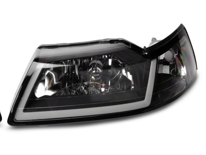 Raxiom 99-04 Ford Mustang Axial Headlights w/ LED Bar Blk (422712)