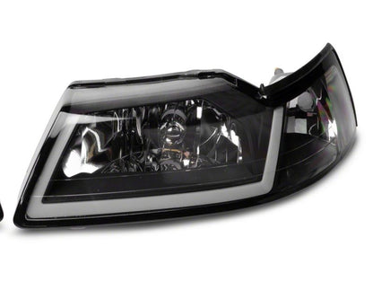 Raxiom 99-04 Ford Mustang Axial Headlights w/ LED Bar Blk (422712)