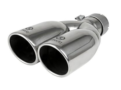 aFe Takeda 304 Stainless Steel Clamp-on Exhaust Tip Polished 2-1/2ininlet x 3-1/2in Outlet X 12in L