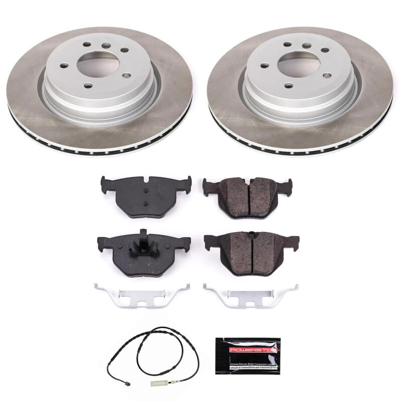 PowerStop 13-15 BMW X1 Rear Semi-Coated Rotor Kit (SC7009)