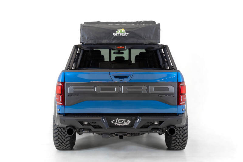 Addictive Desert Designs 2015+ Ford F-150 Overlander Chase Rack w/ 3rd Brake Light - Hammer Black