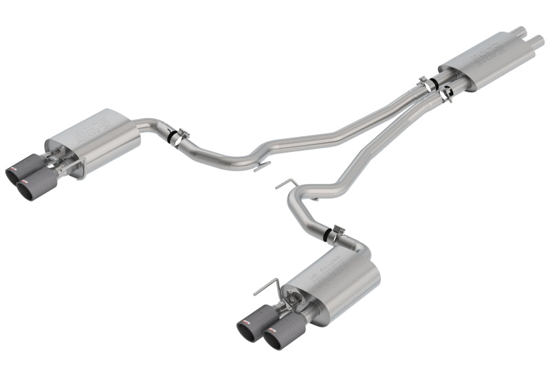 Borla 2018-2022 Mustang GT Cat-Back Exhaust Touring Carbon Fiber Tips | Mustang (1014045CF)
