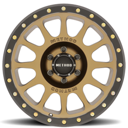 (set of 4) Method MR305 NV Bronze - Matte Black Lip | 17x8.5" +25mm | 6x135mm Wheel