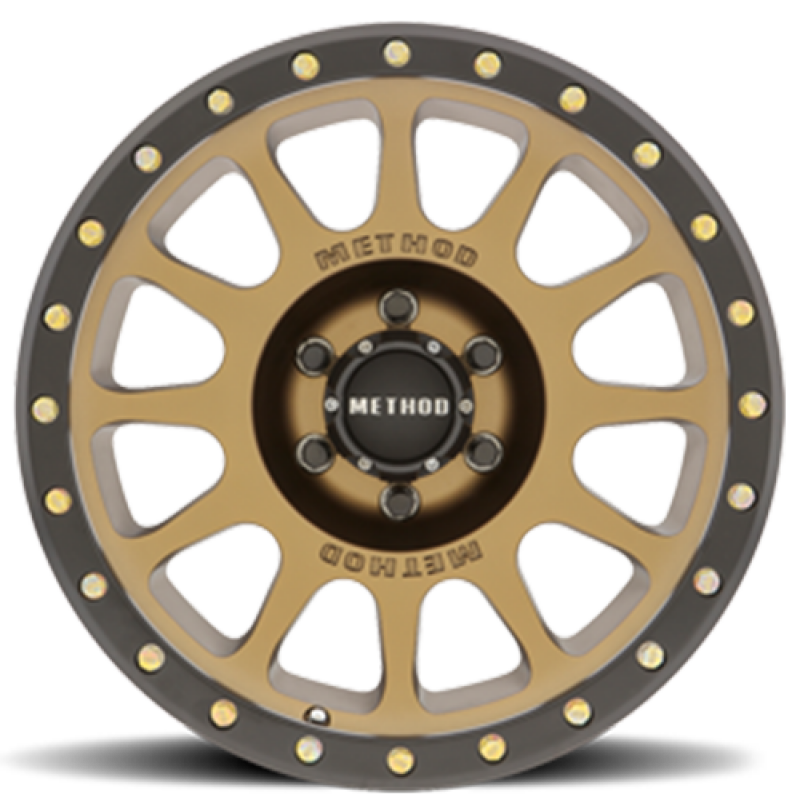 (set of 4) Method MR305 NV Bronze - Matte Black Lip | 17x8.5" +25mm | 6x120mm Wheel