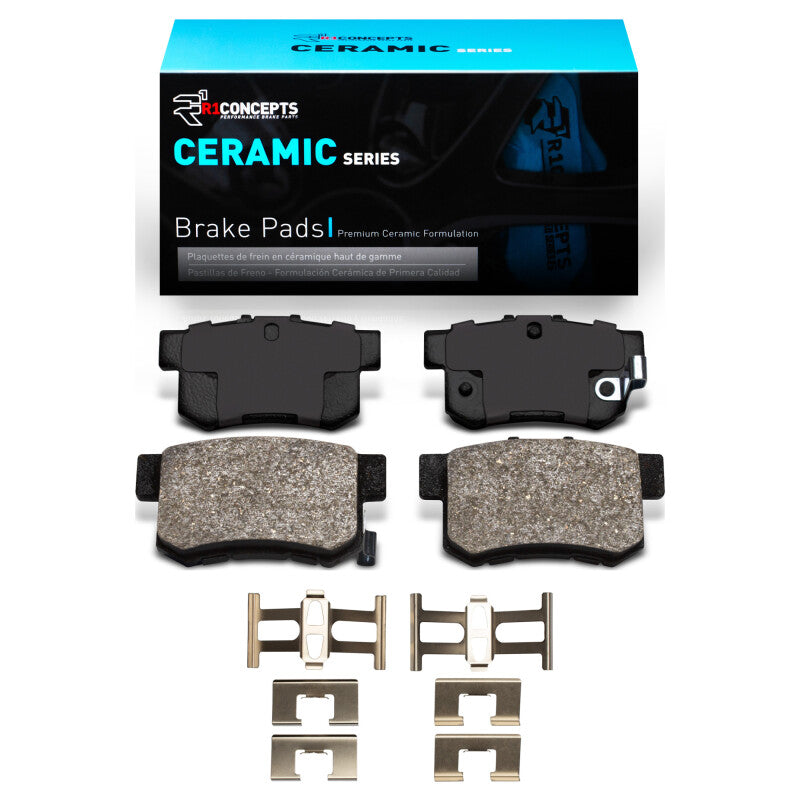 R1 Concepts Rear Ceramic Brake Pads w/HW | Honda S2000 (00-13) (2310-0537-03)