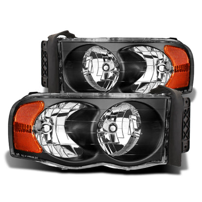 Raxiom 02-05 Dodge RAM 1500 Crystal Headlights Black Housing Clear Lens (R110143)