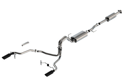 Borla F-150 2021 5.0L 4dr CC SB EC STB Lariat/KR/Pltm/LTD 3/2.25 SRE Cat-Back Touring Black Tips | Ford F-150 (21) (BC140865BC)