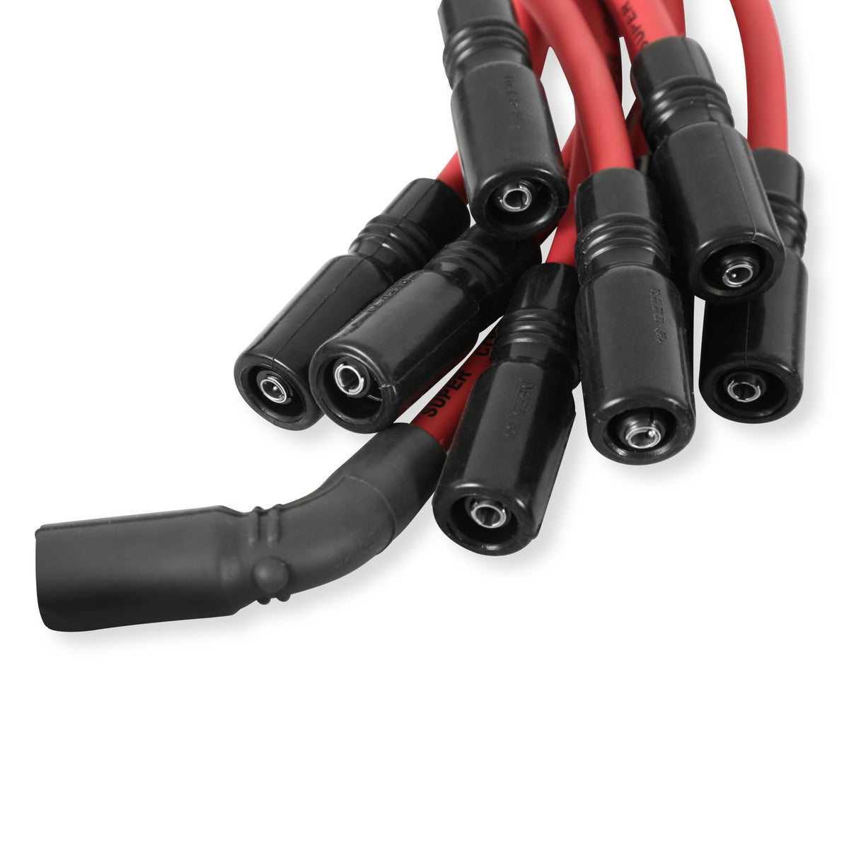 MSD 32129 Super Conductor Spark Plug Wire Set, Red, Straight Boots