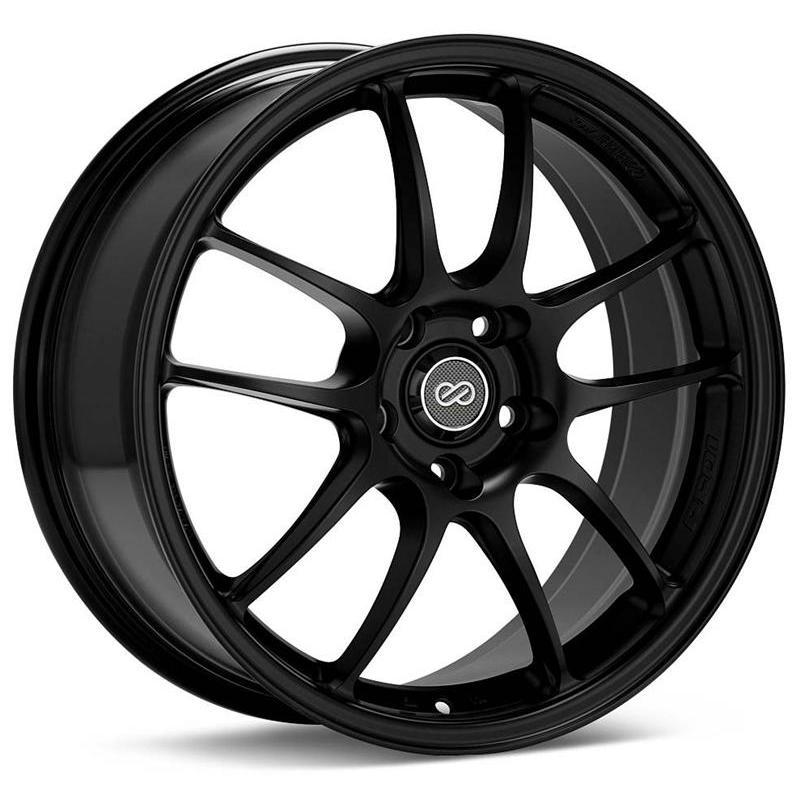 (set of 4) Enkei PF01 Matte Black | 17x7" +38mm | 4x100mm Wheels