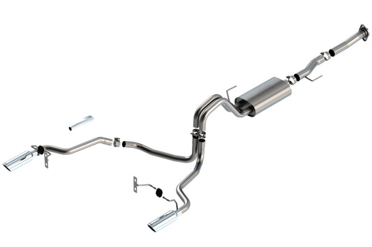 Borla 5.0L 2dr RC SB (122.8 WB) XL/XLT 3/2.25 SRE Cat-Back S-Type Chrome Tips | Ford F-150 (21) (140868.1228)