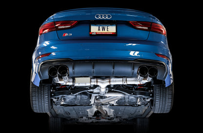 AWE Tuning AWE SwitchPath Exhaust for Audi 8V S3 - Diamond Black Tips, 102mm - 3025-43072