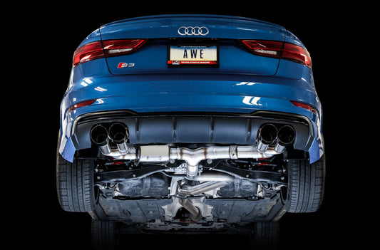 AWE Tuning AWE SwitchPath Exhaust for Audi 8V S3 - Diamond Black Tips, 102mm - 3025-43072