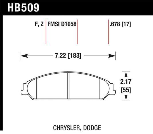 Hawk 05 Chrysler 300C w/ Perf. and HD Suspension HPS Street Front Brake Pads