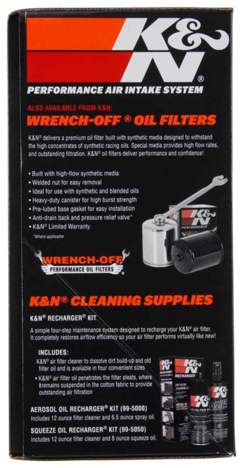K&N 57-1137S Performance Air Intake System for Harley-Davidson (Silver)