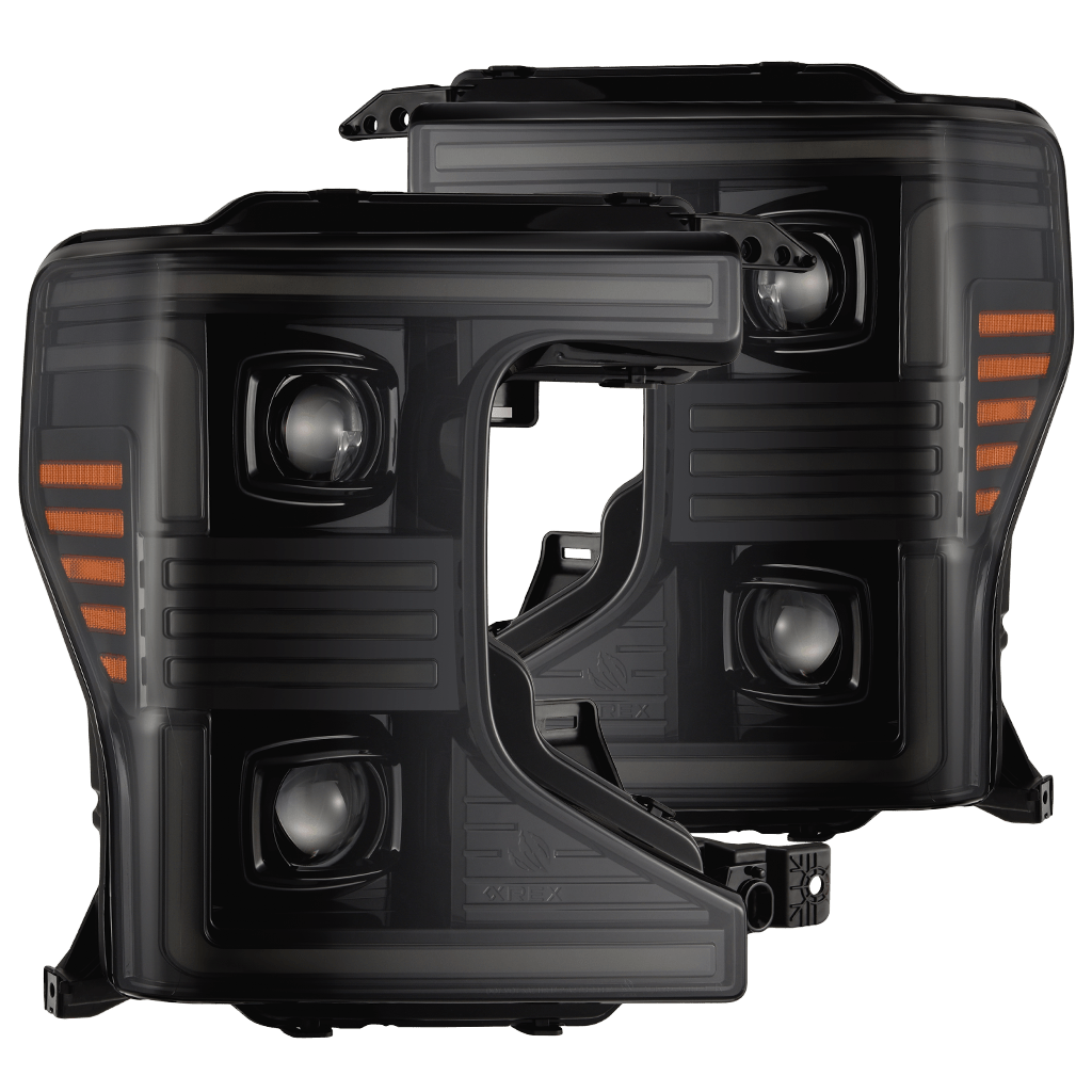 AlphaRex 20-22 Ford Super Duty PRO-Series Halogen Projector Headlights Alpha-Black