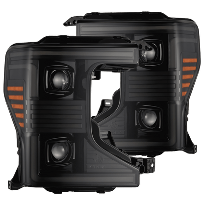 AlphaRex 20-22 Ford Super Duty PRO-Series Halogen Projector Headlights Alpha-Black
