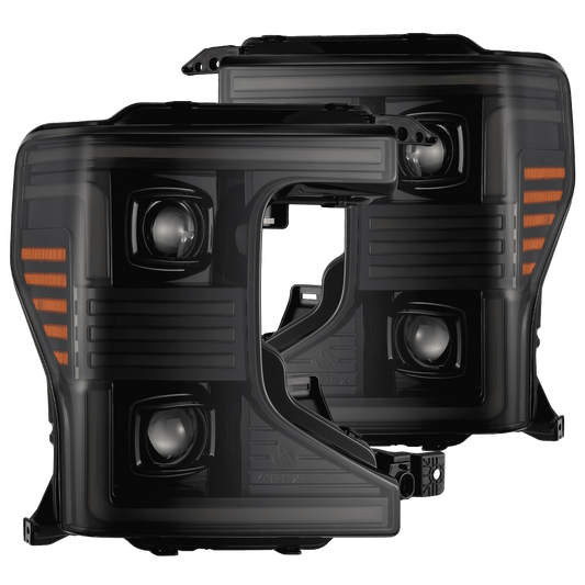 AlphaRex 20-22 Ford Super Duty PRO-Series Halogen Projector Headlights Alpha-Black