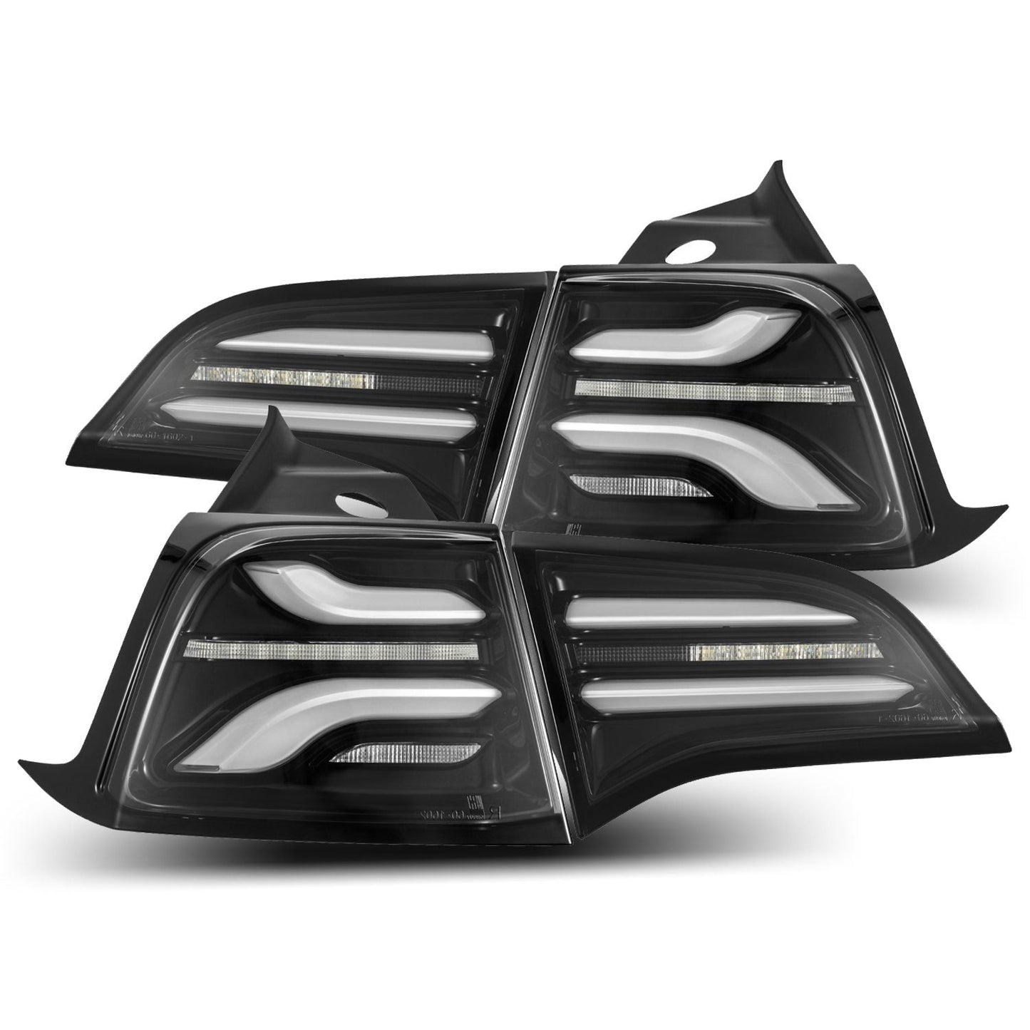 AlphaRex 20-24 Tesla Model Y / 22-23 Model 3 (With Stock Amber Turn Signal) PRO-Series LED Tail Lights Jet Black