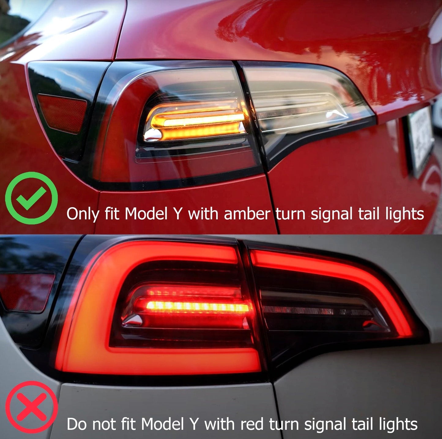 AlphaRex 20-24 Tesla Model Y / 22-23 Model 3 (With Stock Amber Turn Signal) PRO-Series LED Tail Lights Red Smoke
