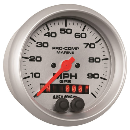 AutoMeter Marine Silver 3-3/8in 100MPH GPS Speedometer Gauge (200636-33)