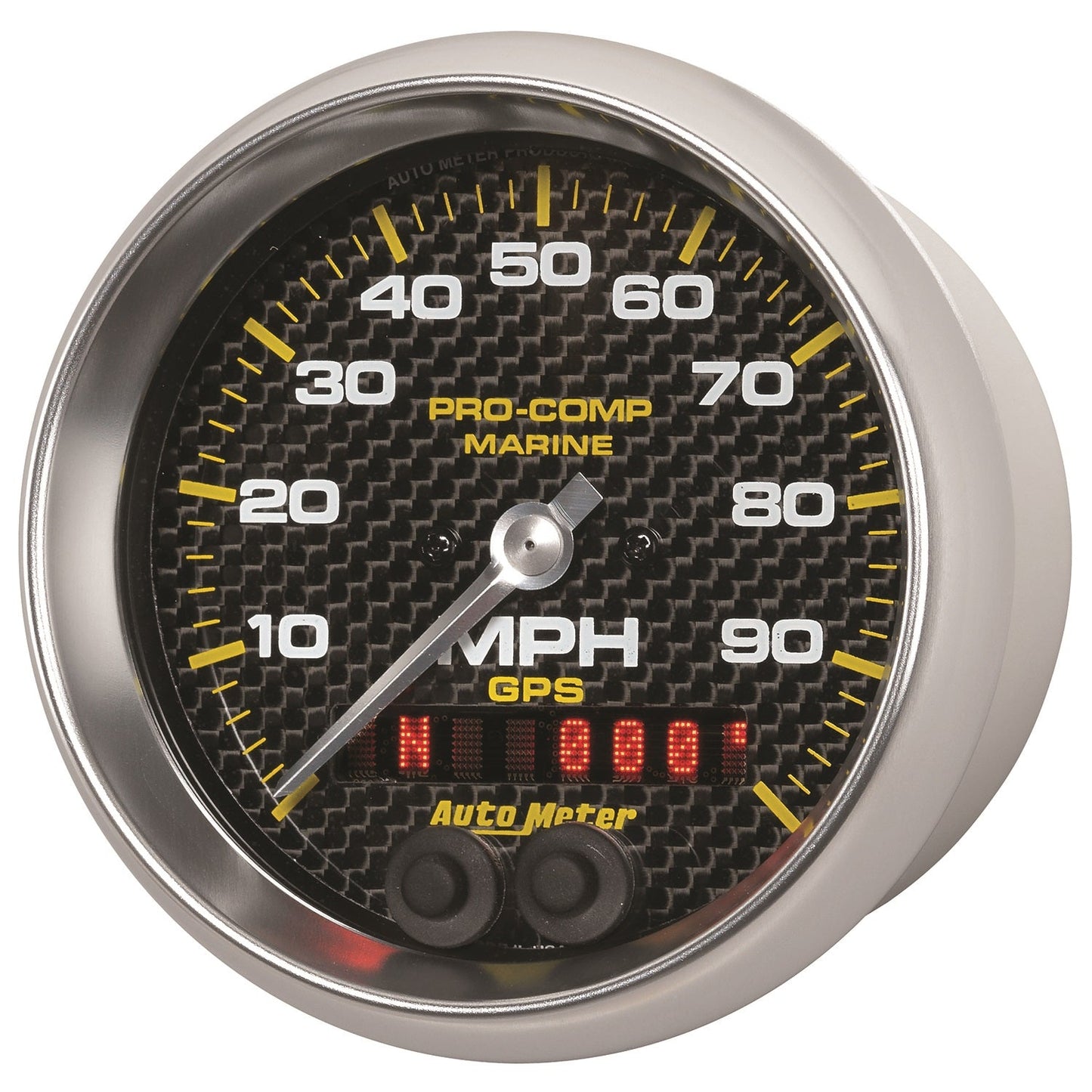 AutoMeter Marine Carbon Fiber 3-3/8in 100MPH GPS Speedometer Gauge (200636-40)