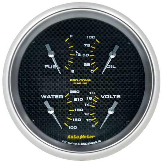 AutoMeter Marine Carbon Fiber 5in Gauge - 100PSI (200705-40)