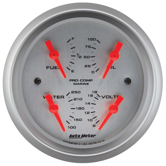 AutoMeter Marine Silver 3-3/8in Gauge (200706-33)